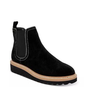 Splendid Elora Chelsea Black Suede Ankle Boots Size 9